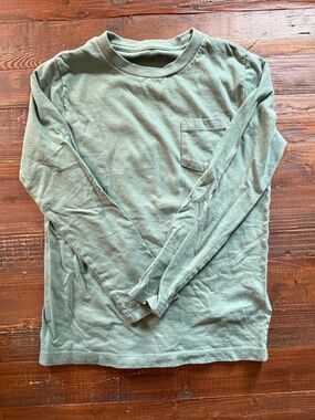 Crewcuts Long-Sleeve Pocket Tee in Sage Green Sz 6/7